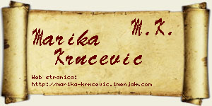 Marika Krnčević vizit kartica